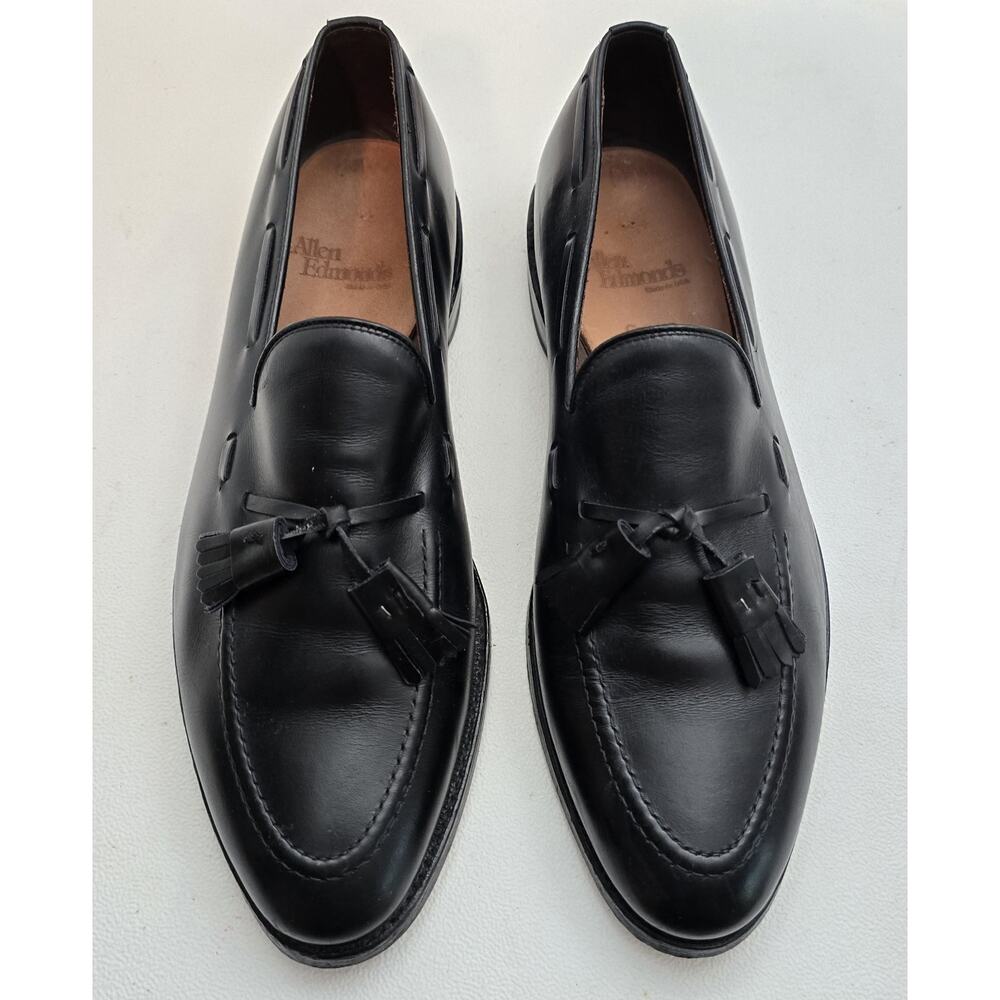 Allen Edmonds Black GRAYSON Mens Leather Tassel Loafers 10 B - Picture 2 of 10